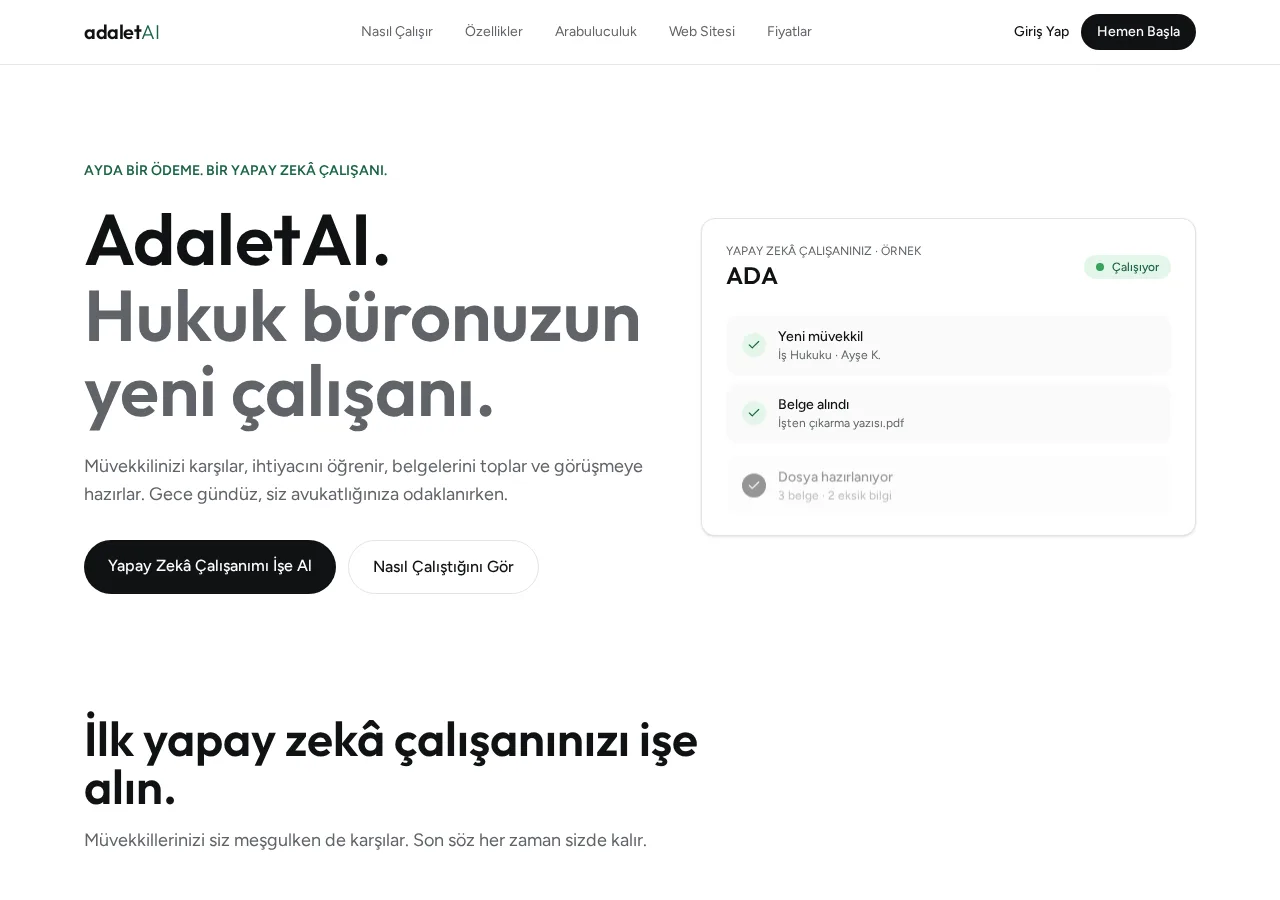 AdaletAI homepage