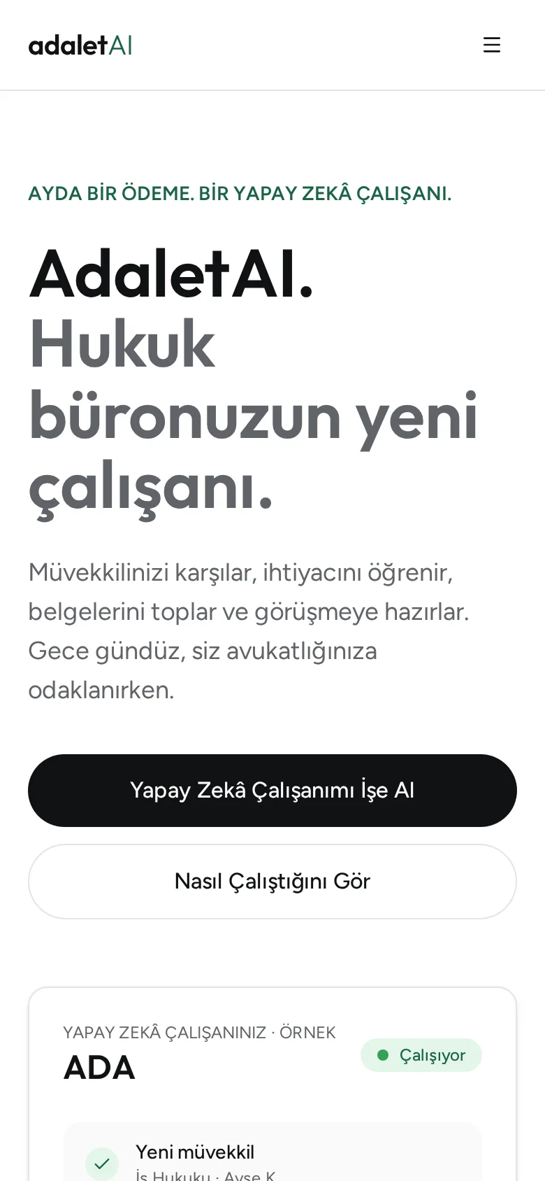 AdaletAI homepage