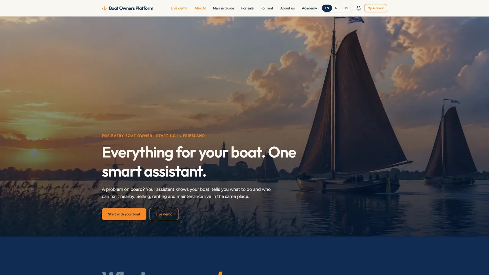Boat Owners Platform homepage
