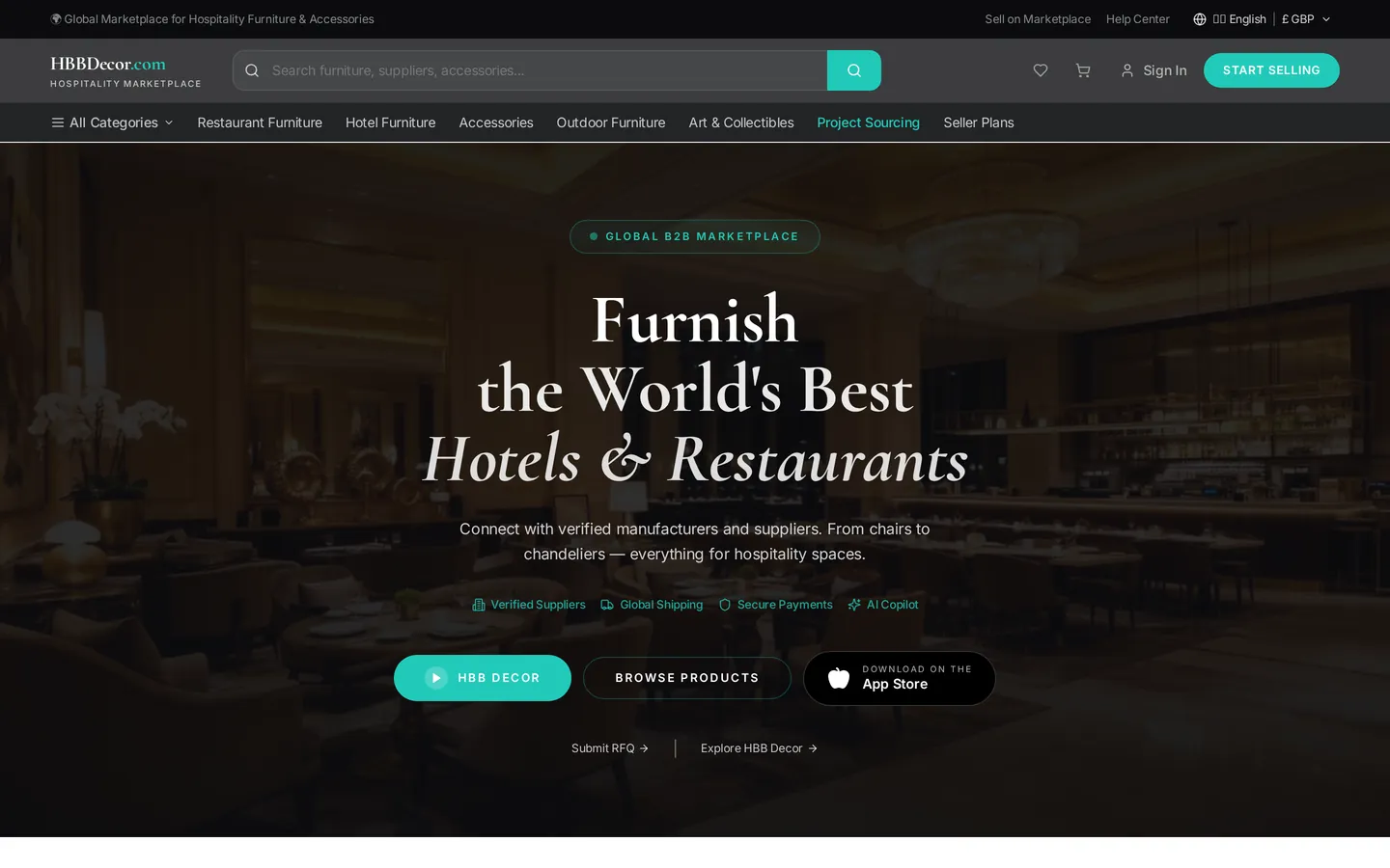 HBB Decor homepage