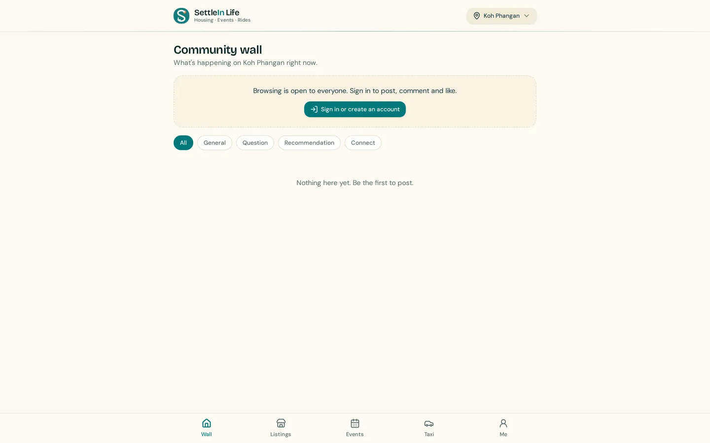 Settle in Life homepage